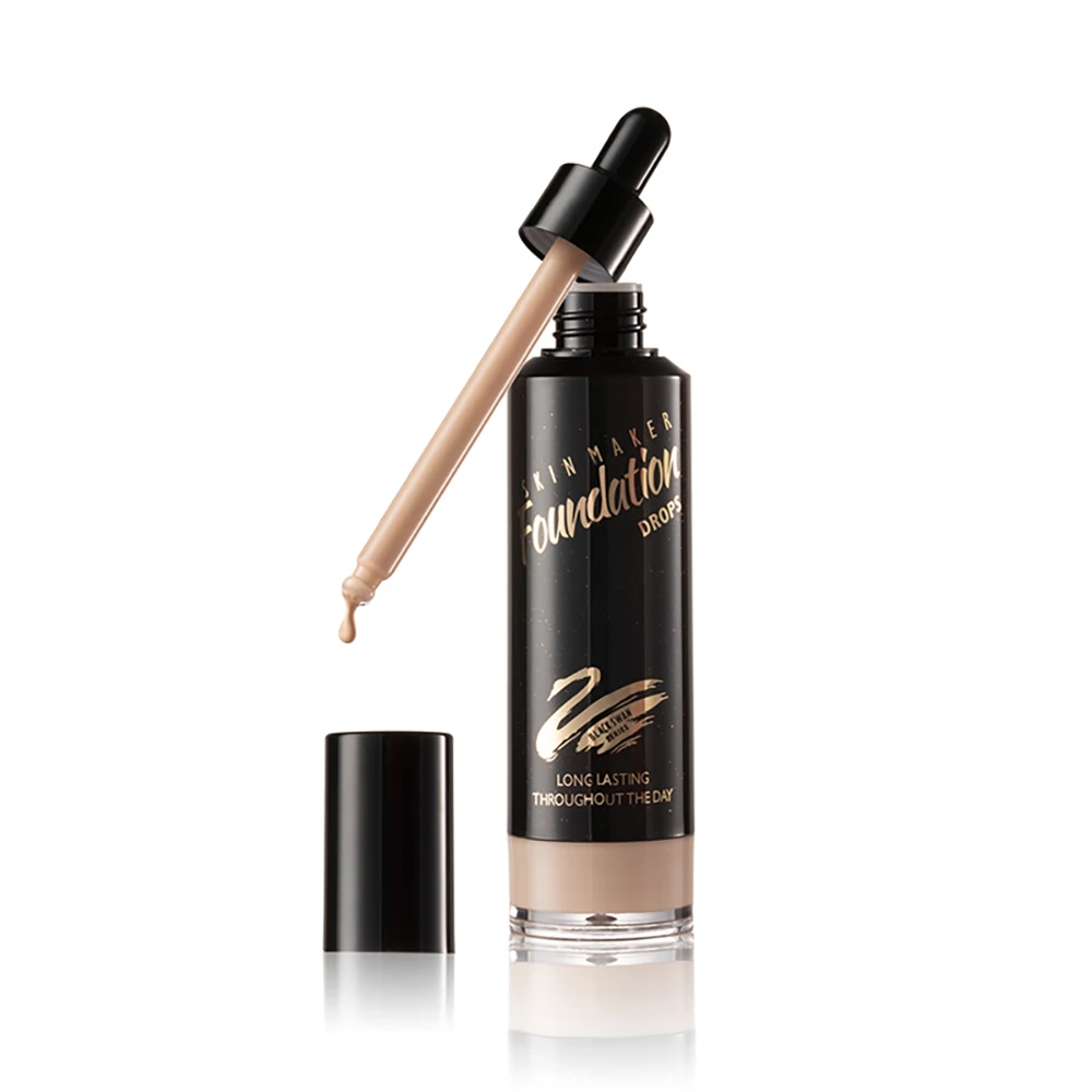 Menow skin maker liquid foundation drops shine controlling pores blurring face brightening cream waterproof natural concealer