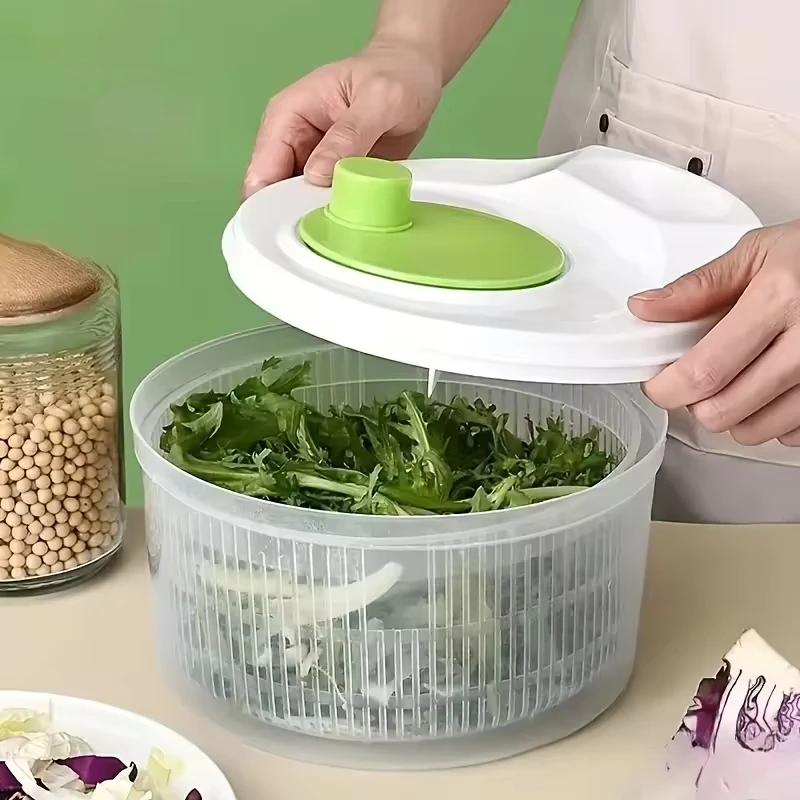 3L Manual Rotation Dehydration Salad Spinner Dryer Kitchen Vegetable Spinner Major Salad Spinner