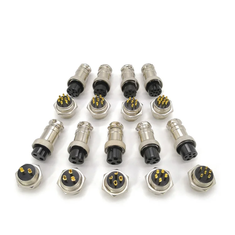 Supplier IP55 M16 Aviation Metal Panel Mount Plug Sockets Straight Angled Male Female GX16 Cable BNC Connector Power Waterproof
