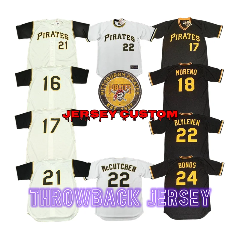 Мужской Питтсбург 16 Al Oliver 17 Dock Ellis 25 Bruce Kison 26 Jim Bibby Throwback бейсбольный трикотаж вышитый S-5xl