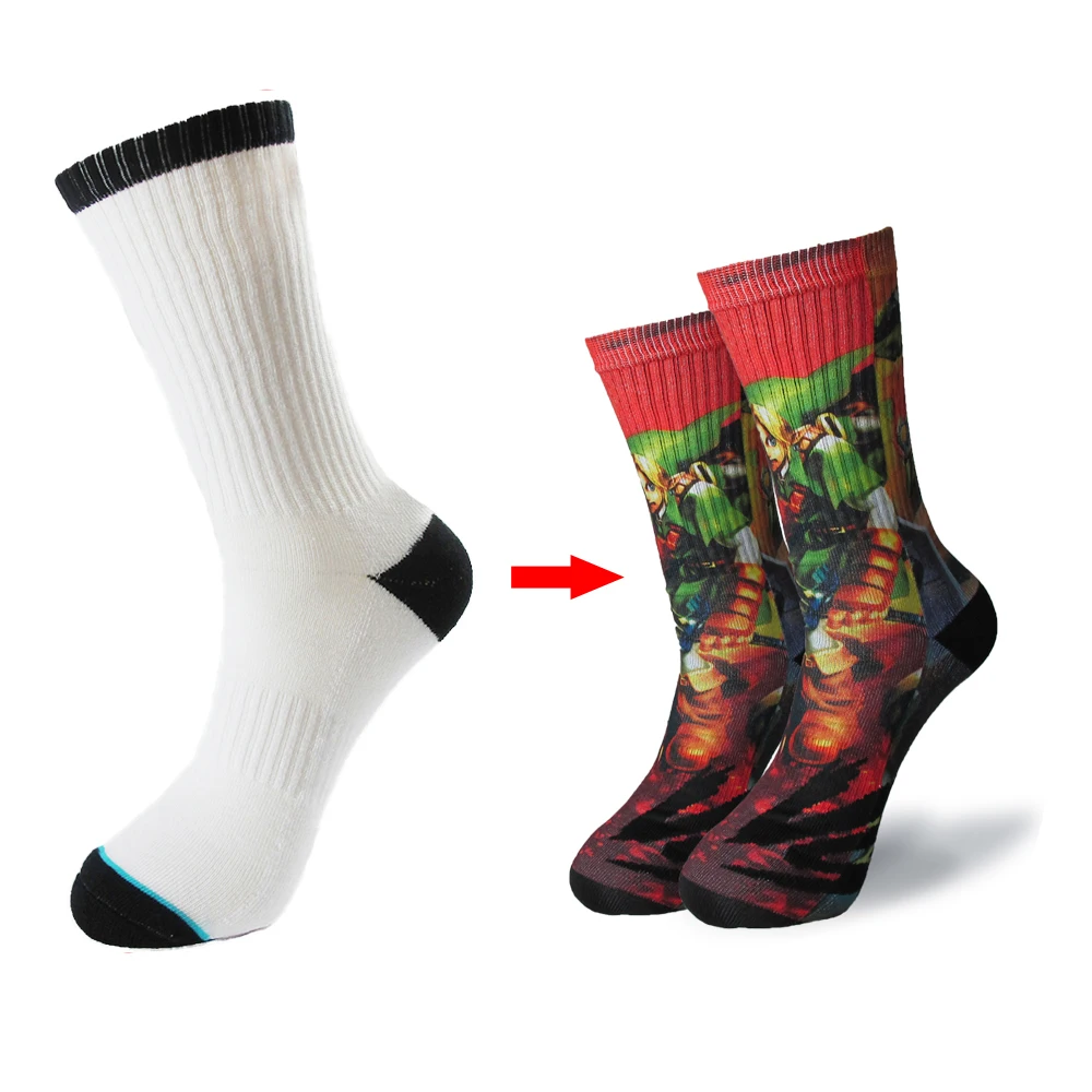 Uron White custom sublimation socks blank sublimation socks