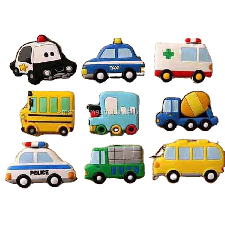 Creative Car Design Fridge Magnets For Kids, Small Size Silicon Gel Magnetic Fridge Animal Magnets