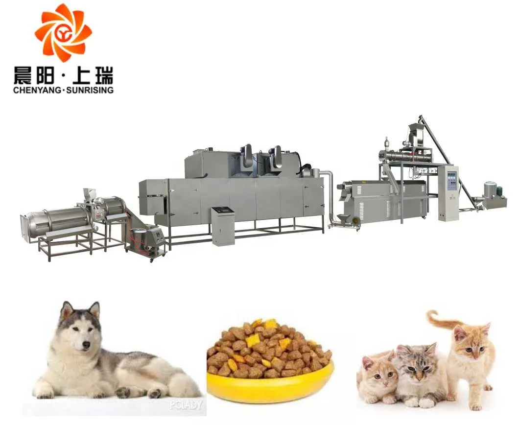 Automatic inflated kibble small dog wet extruder canned dry making pellet pet food machine line