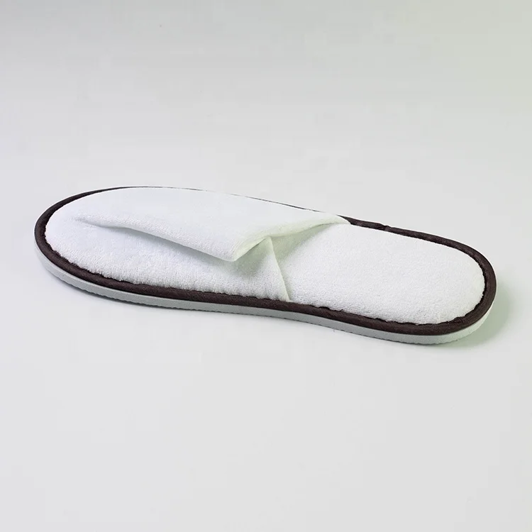 Custom Logo Cheap White Velvet Spa Slippers Hotel Spa Overnight Hotel Slippers