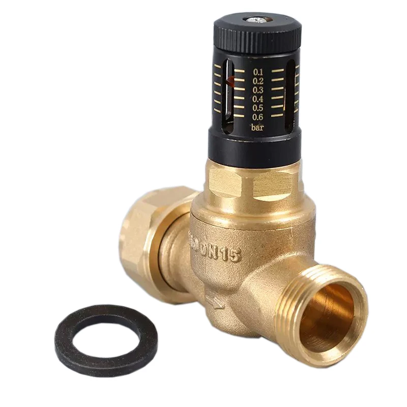 Factory Direct New DN20 Internal Female Threaded Brass Adjustable Differential Pressure Bypass Valve for Heating Systems