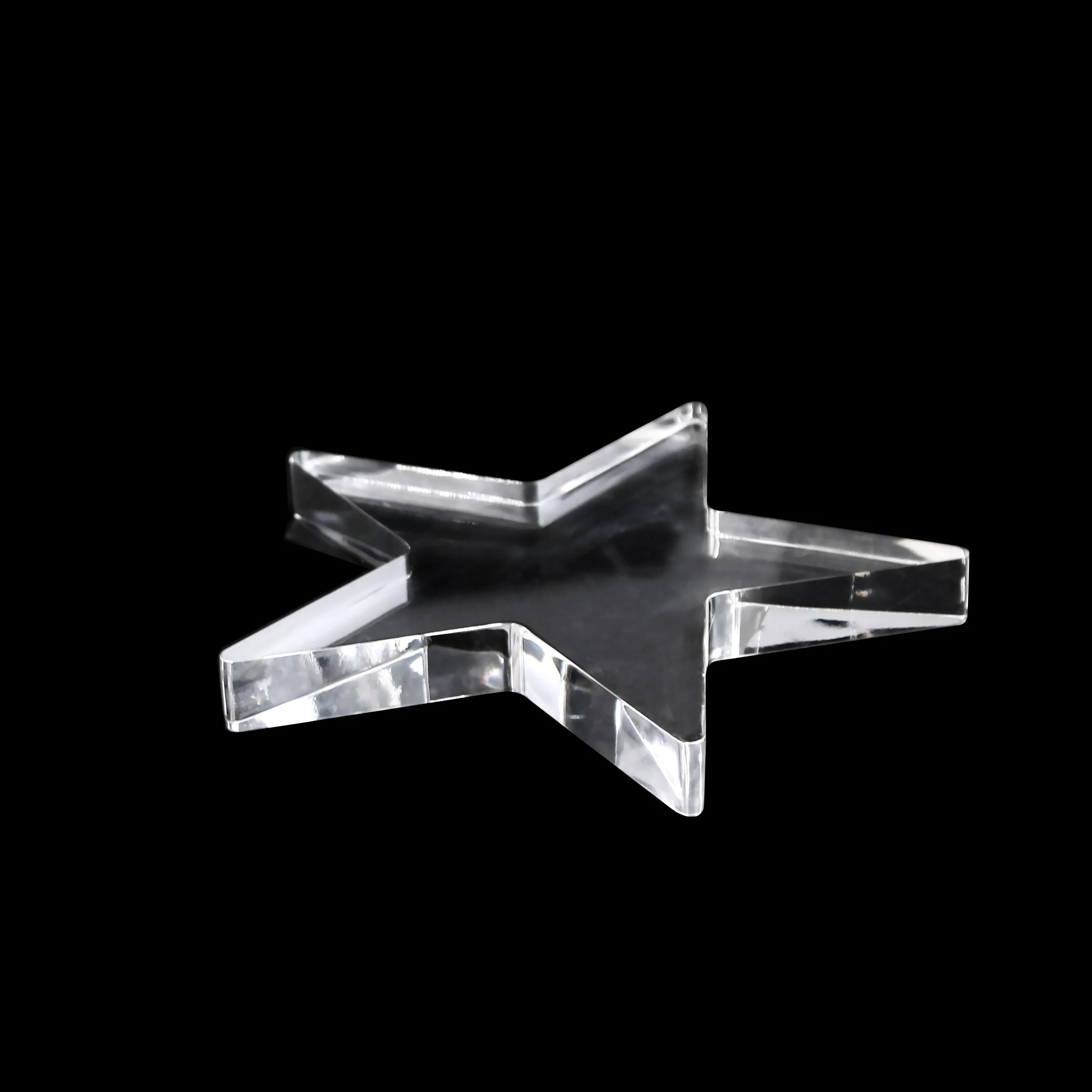 Customized Acrylic Crystal Star Shape Block for Souvenir Trophy Ornament Decoration