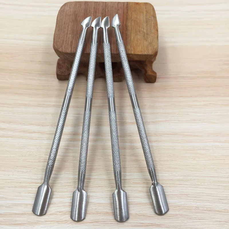 wholesale Cheap Mini Nail File art Spoon Pusher Manicure Tool Stainless Steel Deal Skin Cuticle Nail Pusher