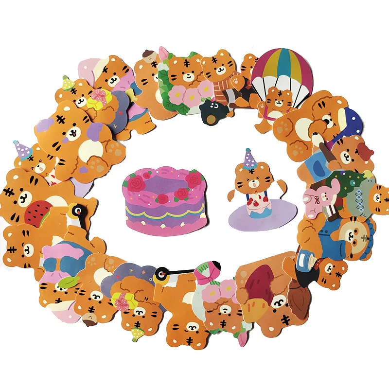 40 pcs cute kawaii tiger stickers for water bottle laptop