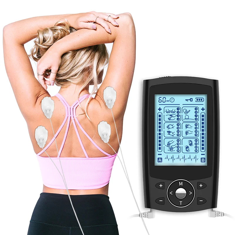 TENSE Unit Machine Dual Channel EMS Muscle Stimulator with 24 Modes 20 Intensities for Full Body Massage Therapy