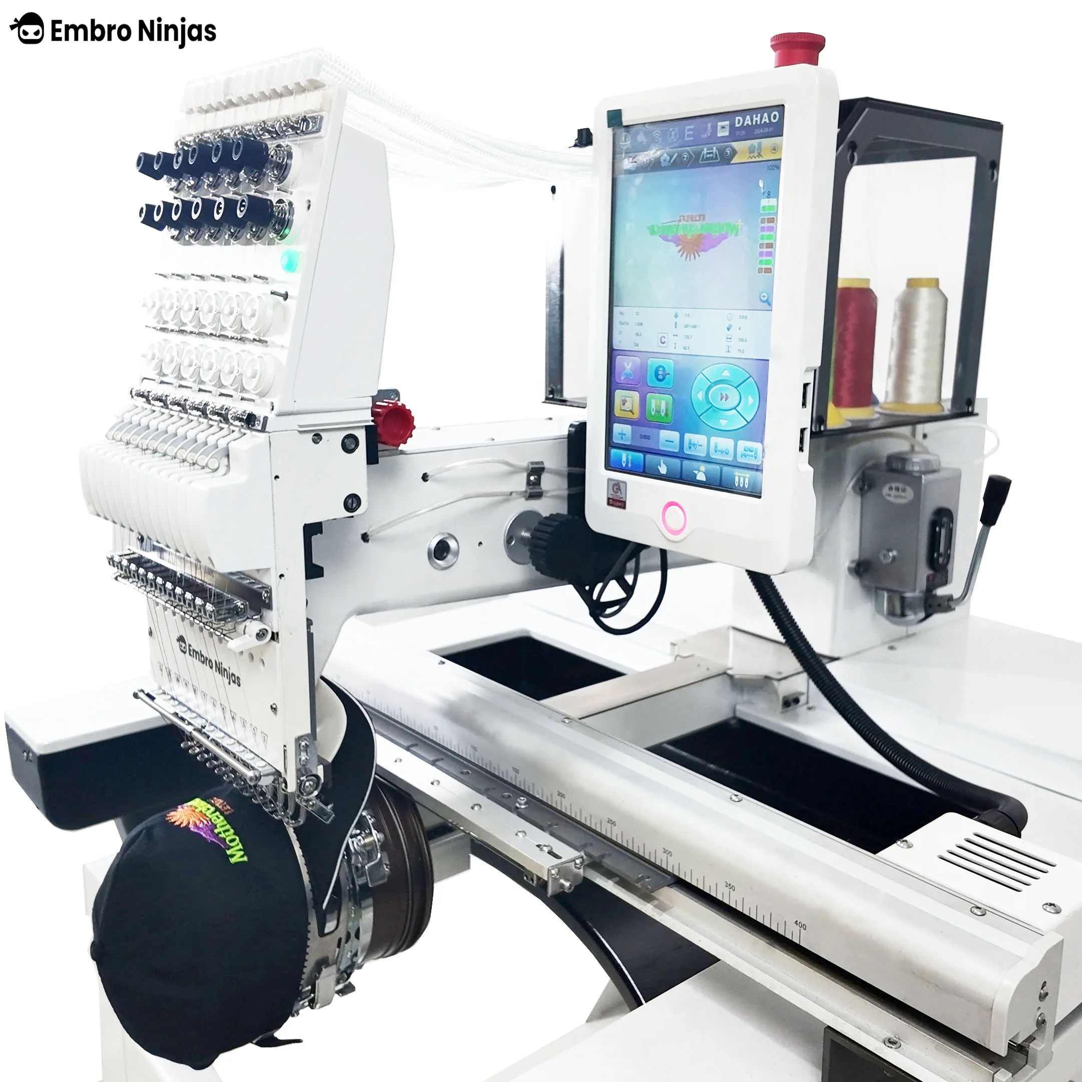 Embro Ninjas Профессиональная высокоскоростная компьютеризированная машина для вышивки колпачками Новые малые предприятия 1200 об/мин