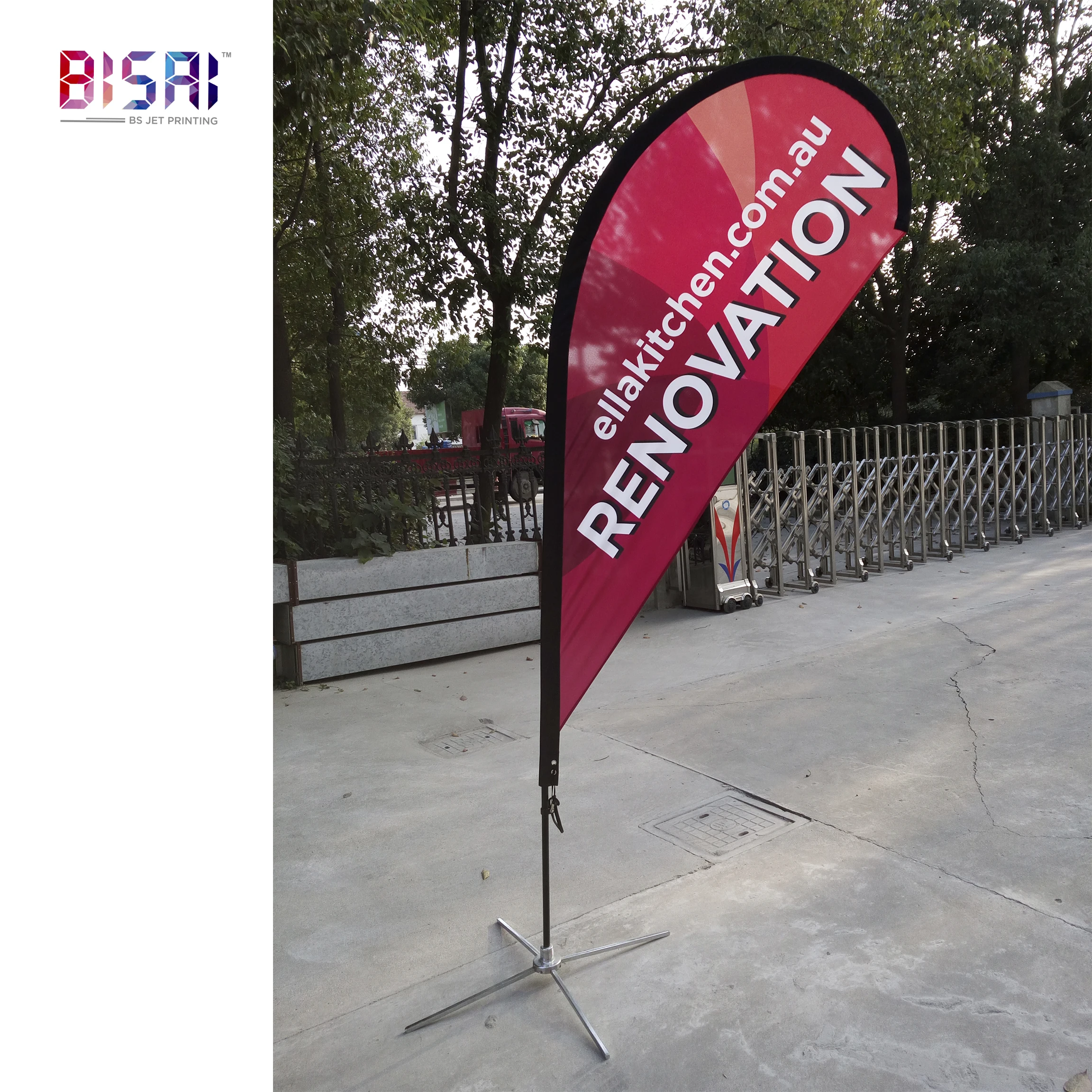 China high quality hot sale customized feather indoor business adverts banner office flags