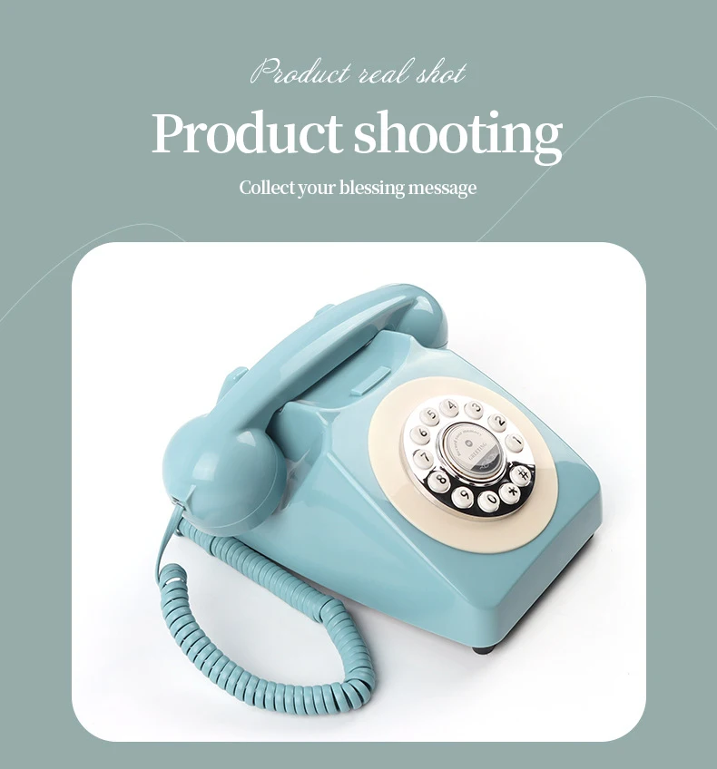 Customized style Red Orange Blue Pink Yellow European Rotary Audio Guestbook Telephone Audio Guest