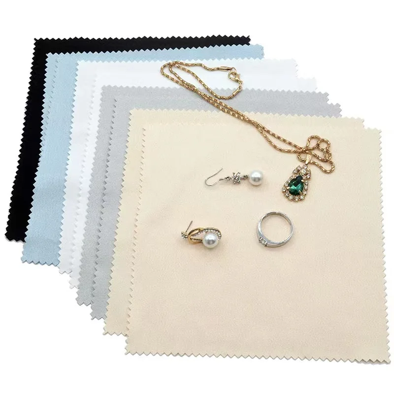Wholesale Customized Microfiber Anti Tarnish Silver Gold Jewellery Jewelry Cleaning Polishing Cloth For Jewelry
