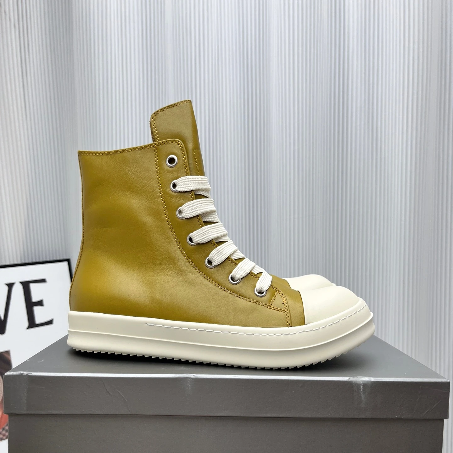 Rick Top Designer Shoes Luxury Genuine leather Simplicity Owens Women High Sneaker for Men