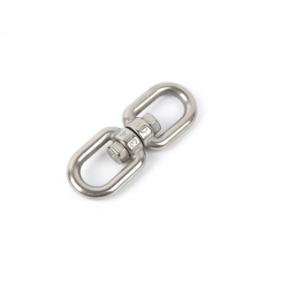 China manufactory 8 Shape Rotary Buckle riggings Swivel Eye Stainless Steel 304 Anchor Double Eye swivel carabiner