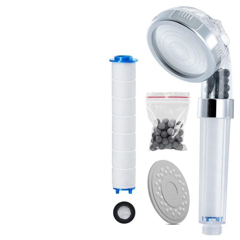 High pressure water saving filter hand shower PP cotton shower filter anion filter shower head