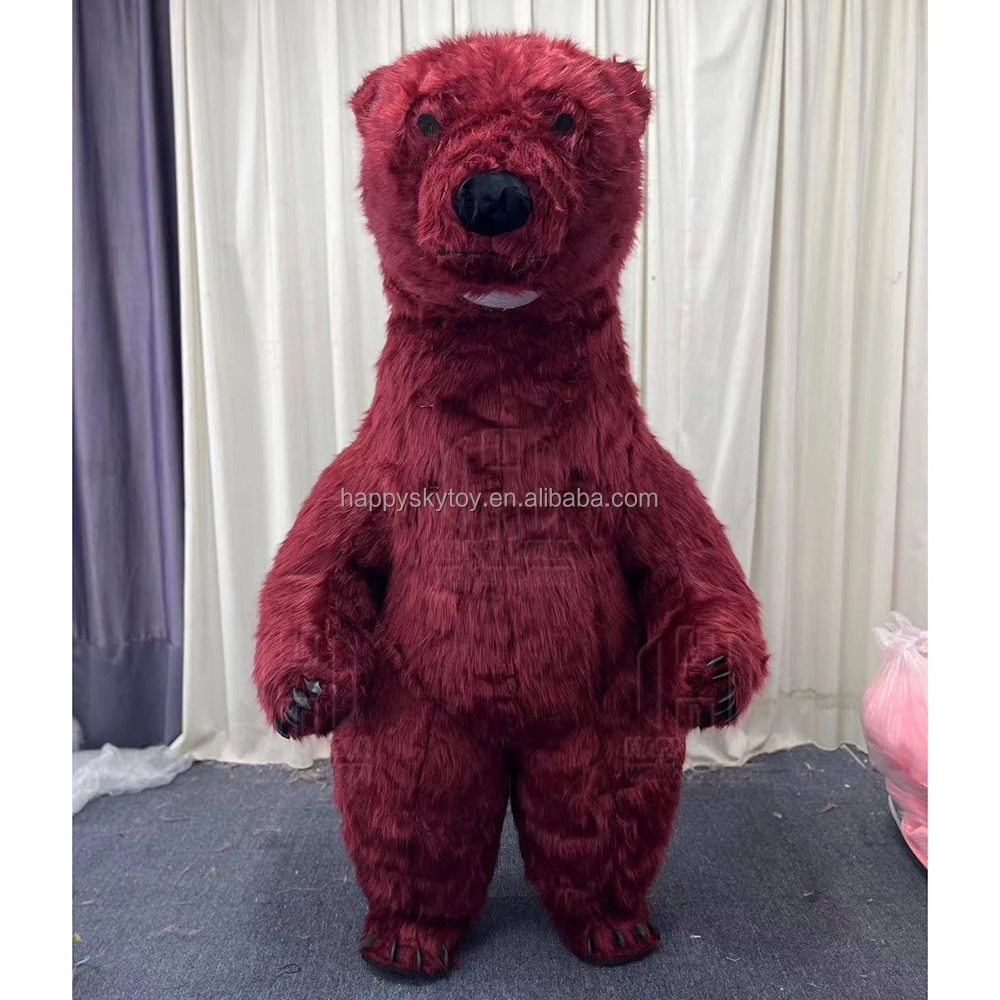 Animal Carnival Dress Suit Fur Elephant Costume Inflatable Mascot Costume for Adult Halloween Plush Furry Mammoth