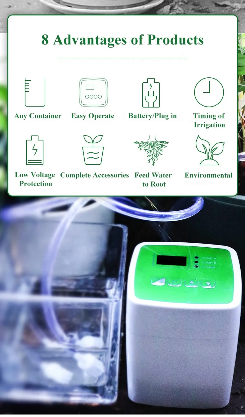
Micro Automatic Drip Irrigation Kit Houseplants Smart Drip Irrigation System with Solar Battery Panel for Indoor 15 Potted 