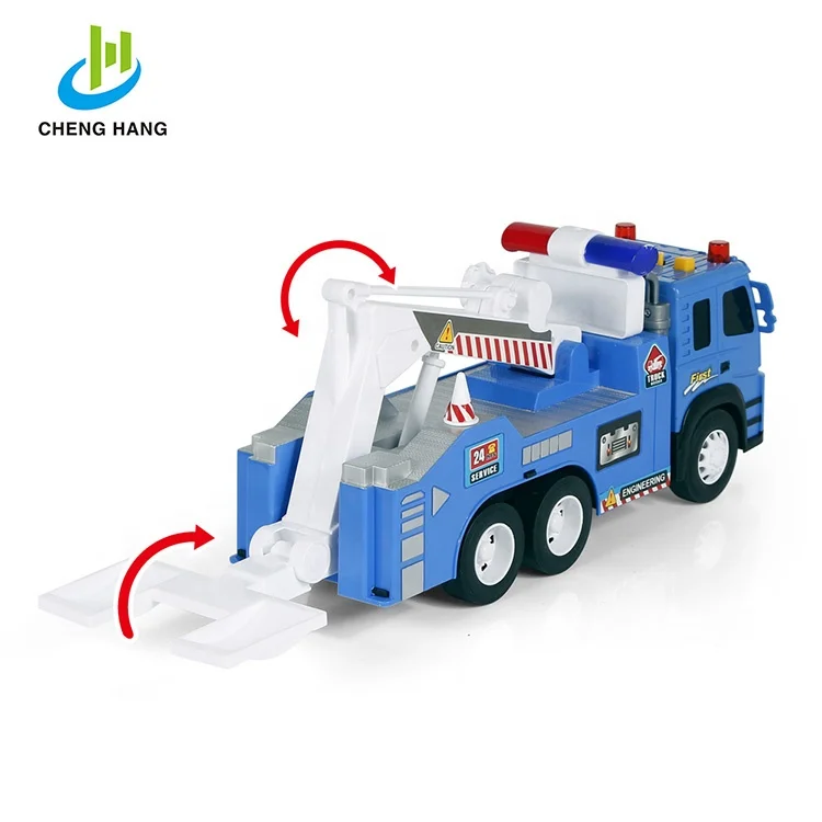 
2019 toy rc car tow truck and trailer model plastic rescue vehicle 