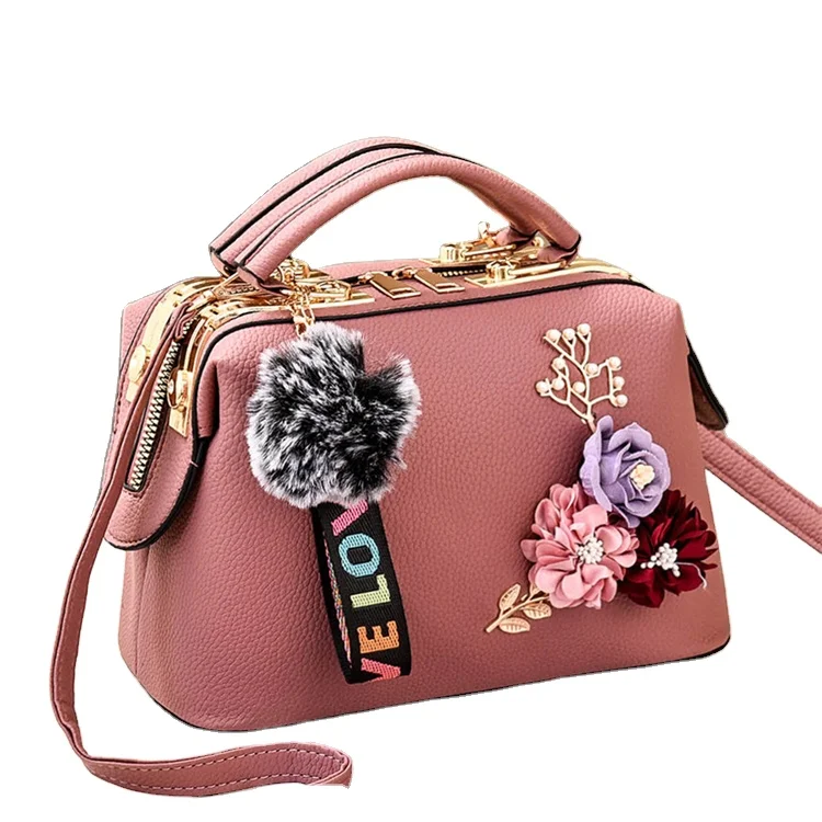 2024 NEW YCH High quality vintage pu leather branded trending ladies flower designer handbags with low price
