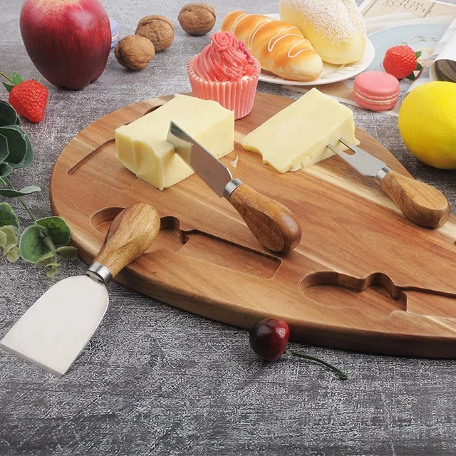 Board Knife Set Cheese Cutting Board Factory Supply Wooden for Home Use Cheese Tools Cheese Slicers Competitive Price All-season