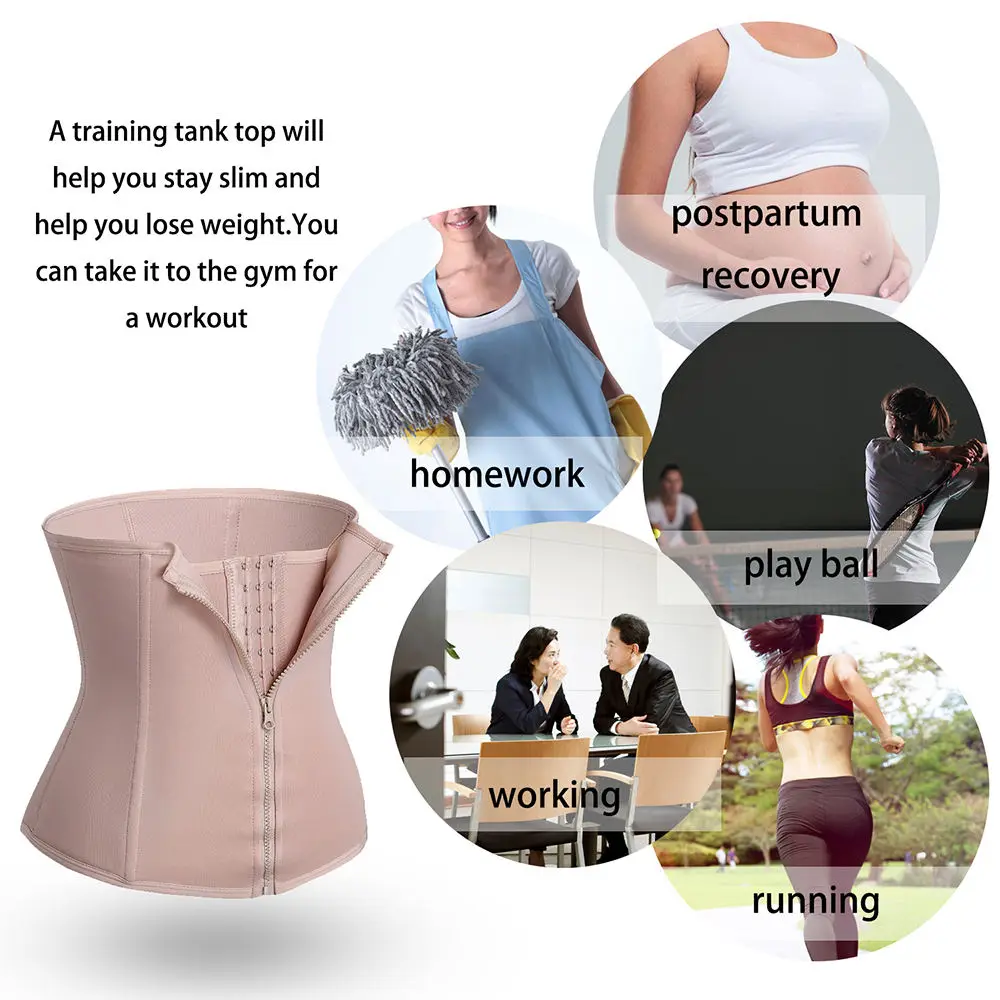 Women Waist Trainer Corset Shapewear Double Control Body Shaper Tummy Fat Burning Waist Cincher