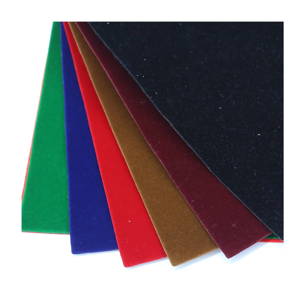 Wholesale Bright Color Soft Flocking Knitted polyester cloth Backing Fabric PU Synthetic Leather For Making Shoe Upper