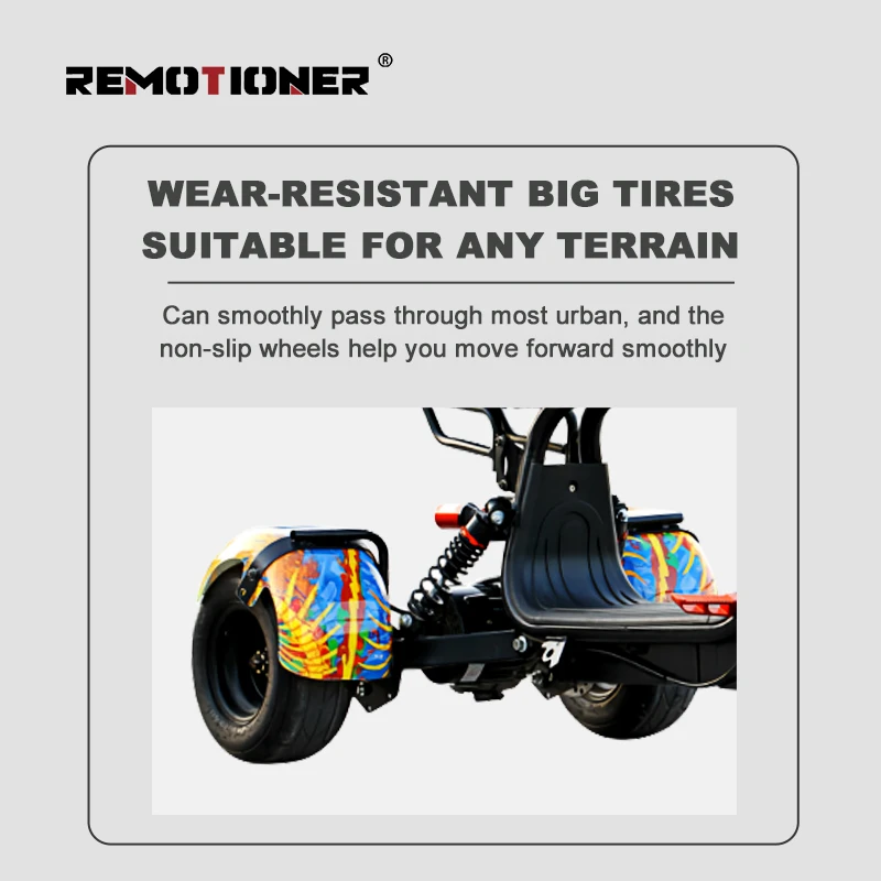 800W 48V 12A 20A Removable Battery Electric Tricycles 3 wheel Citycoco Electric Scooter