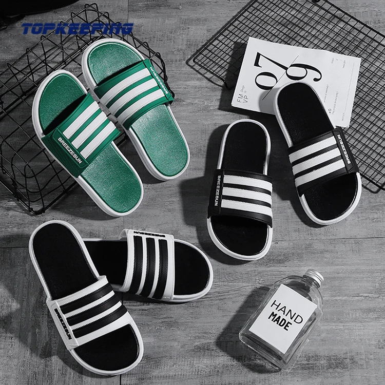 
1E0013 Fashion Man Summer stripe PVC Slide Slipper 