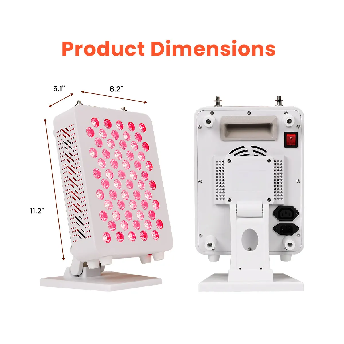IDEA High Irradiance 200mw/cm2 Zero EMF Pulse LED Red Therapy Light Panel for Face