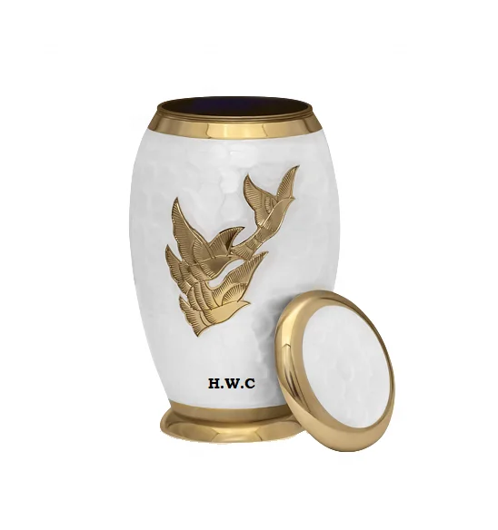 Colourful Northern Lights Brass Cremation Urn Handmade Design Top Selling Funeral Cremation Urn For Adult Memorial Ashes Jar Urn