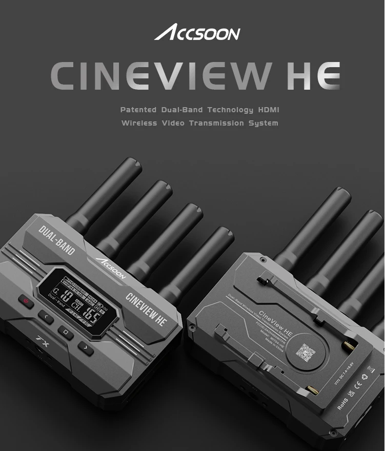ACCSOON CineView HE 1080p 60fps 0.06s Latency portable Video Audio long range 1200ft Wireless Transmitter Receiver
