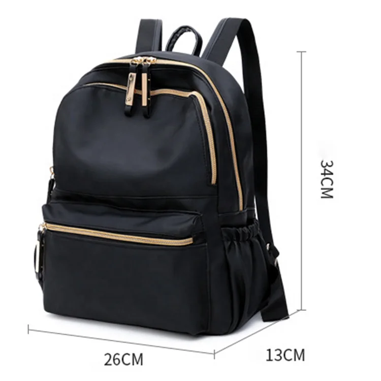 Custom Simple Waterproof Oxford Cloth Student School Bag Casual College Satchel Female Woman Backpack With Anti Theft Pocket