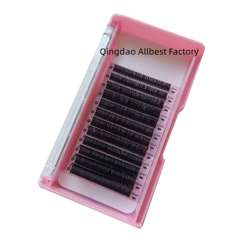 Individual Lashes Matte Black Custom Curls Lash Supplies Silk False Lashes Manufacturer High Quality Korean PBT Fiber Mink