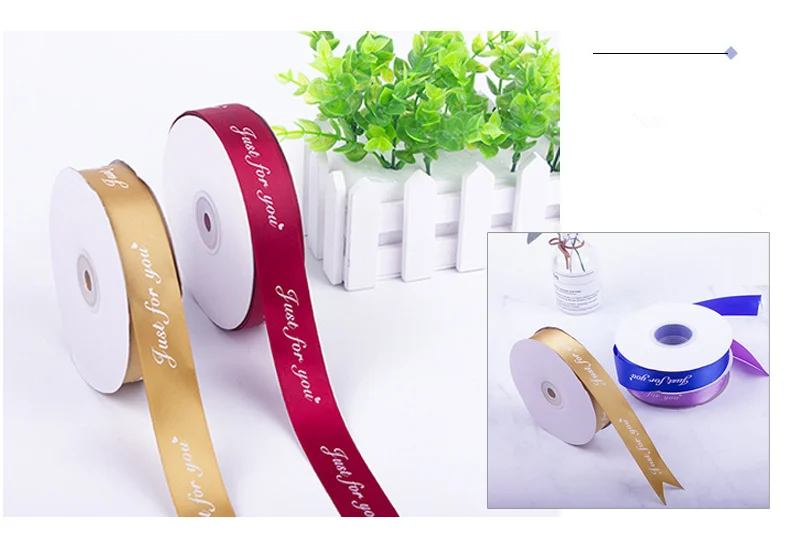 Customizable Inexpensive Monogram Logo Printed Ribbon Decorative Ribbon Bouquet Tie-in Ribbon