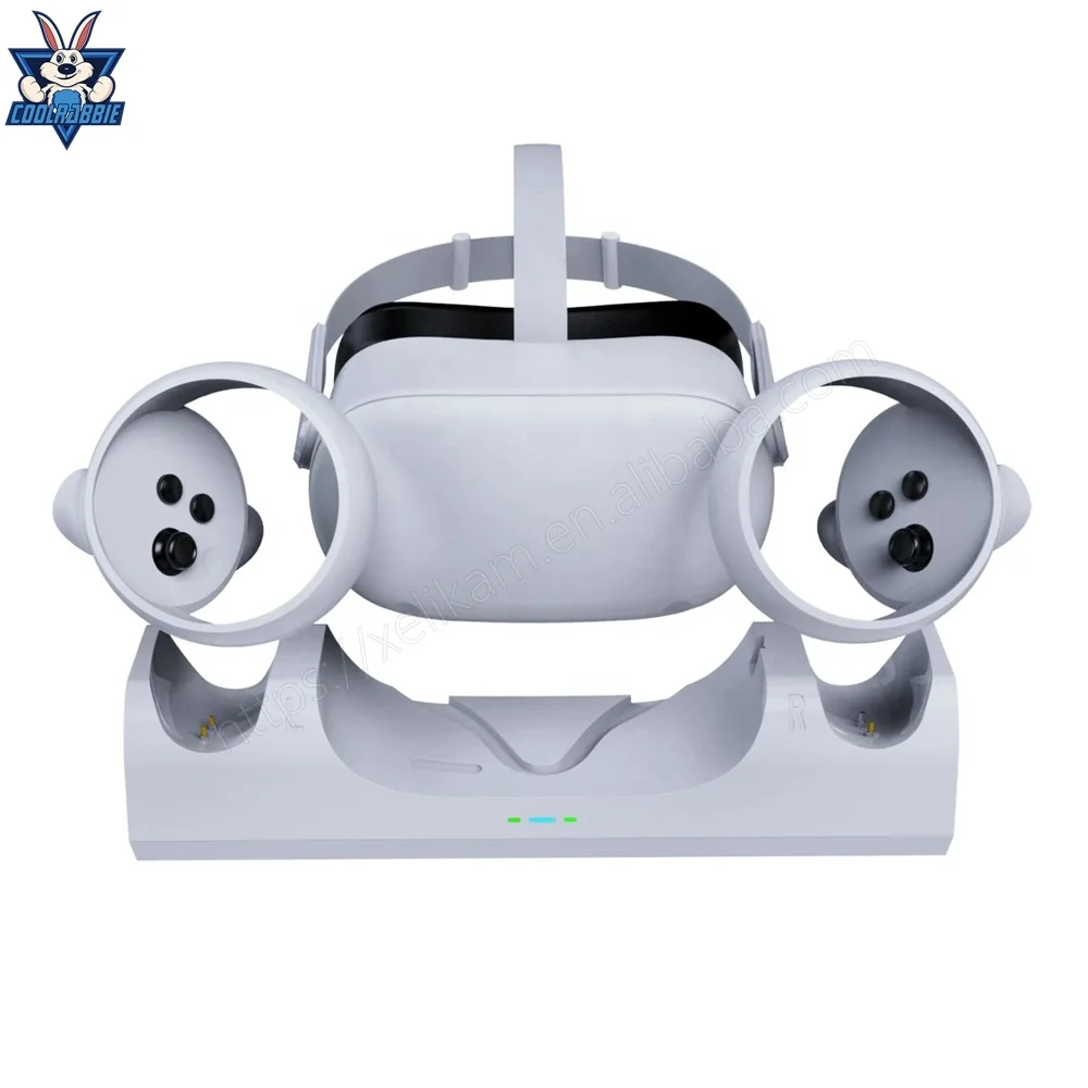 CoolRabbie 2023 New Portable VR charging stand dual charging station Dock for Meta/oculus quest 2