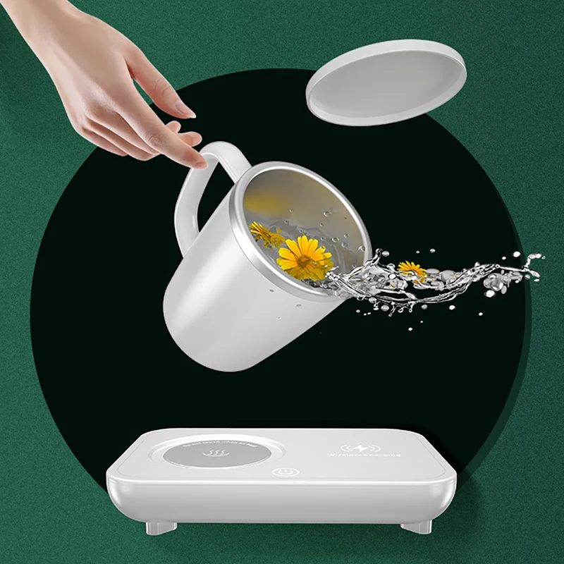 2 in 1 coffee mug warmer with wireless charger  Refrigeration/Heating Temperature Control wireless coffee Cup Charger
