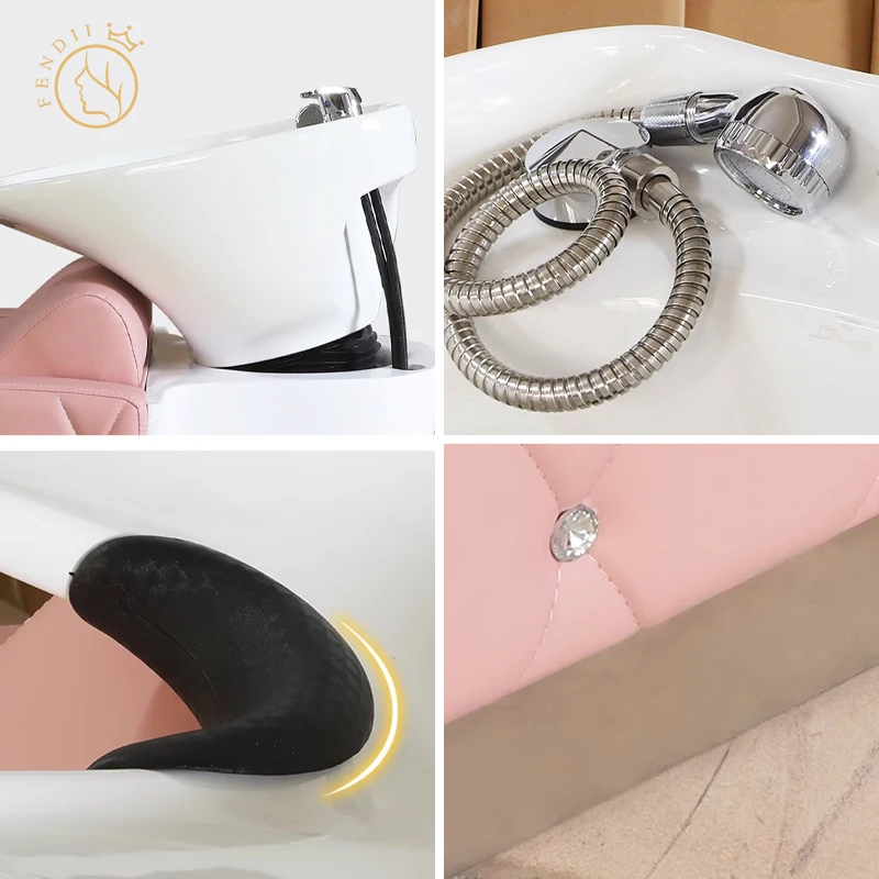 Salon Pink Shampoo Bed Hair Washing Chair