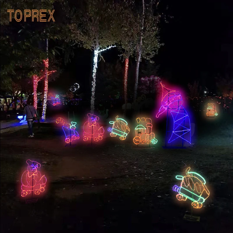 Уличный 2d мотив деревня светодиодный декоративный шнур рождественские