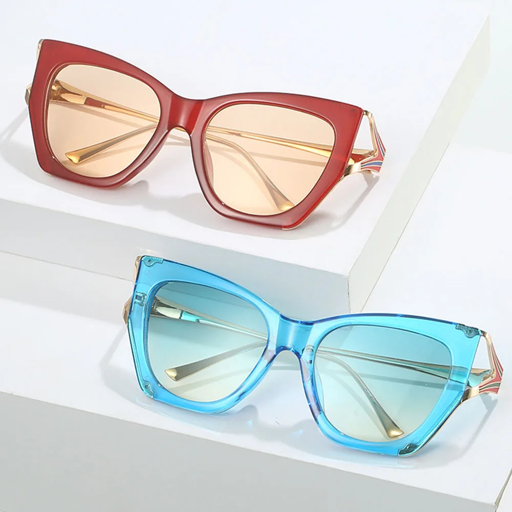 Sparloo 10767 big metal hip hop Paris tower vintage cat eye sunglasses women