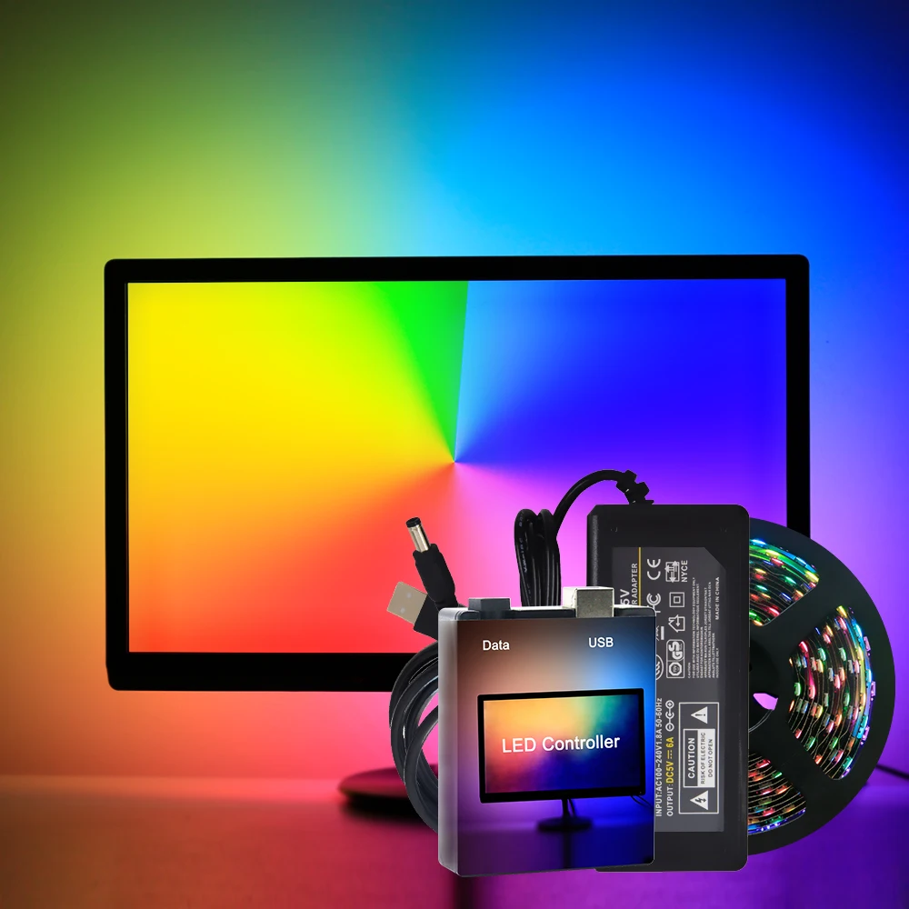 Симфонический черный фон 60 RGB Ambibox Kit 5V Sync PC Dream Screen USB WS2812 Светодиодная лента