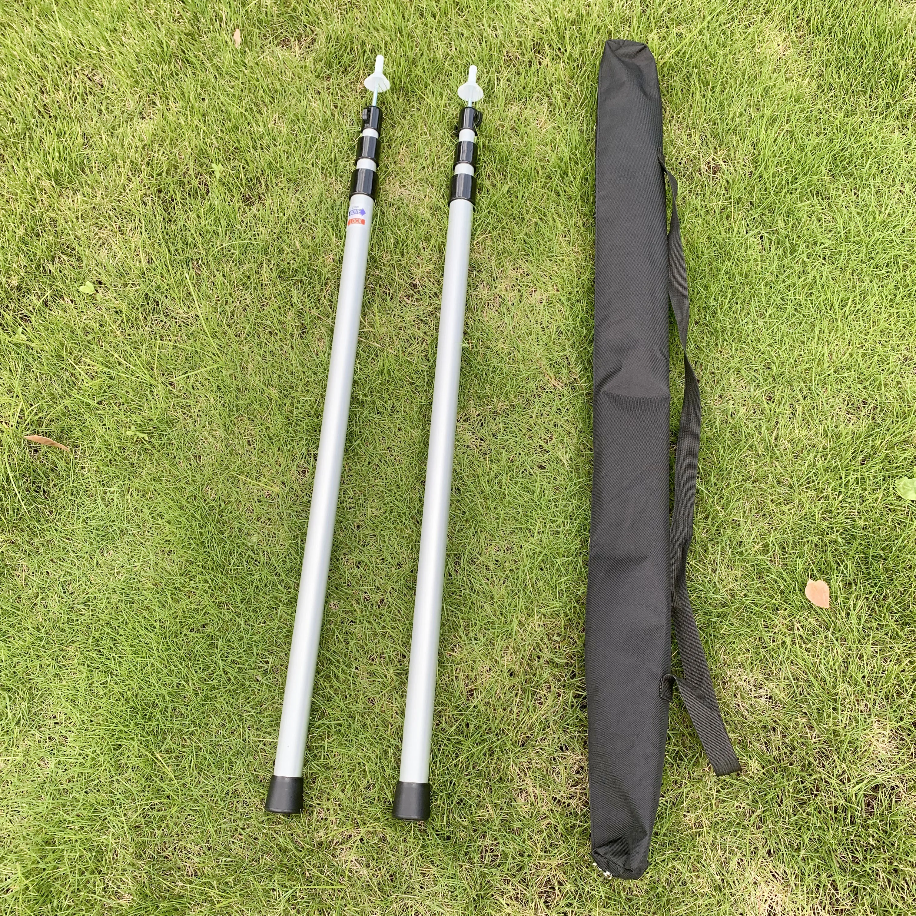 230cm Red And Black Anodizing Color Telescopic Awning Tent Pole With Carry Bag