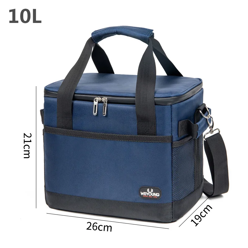 Hot Selling 10L Oxford Cloth Insulated Thermal Cooler Bag Portable Tote Picnic Lunch Cooler Bag Box for Beach Office Work
