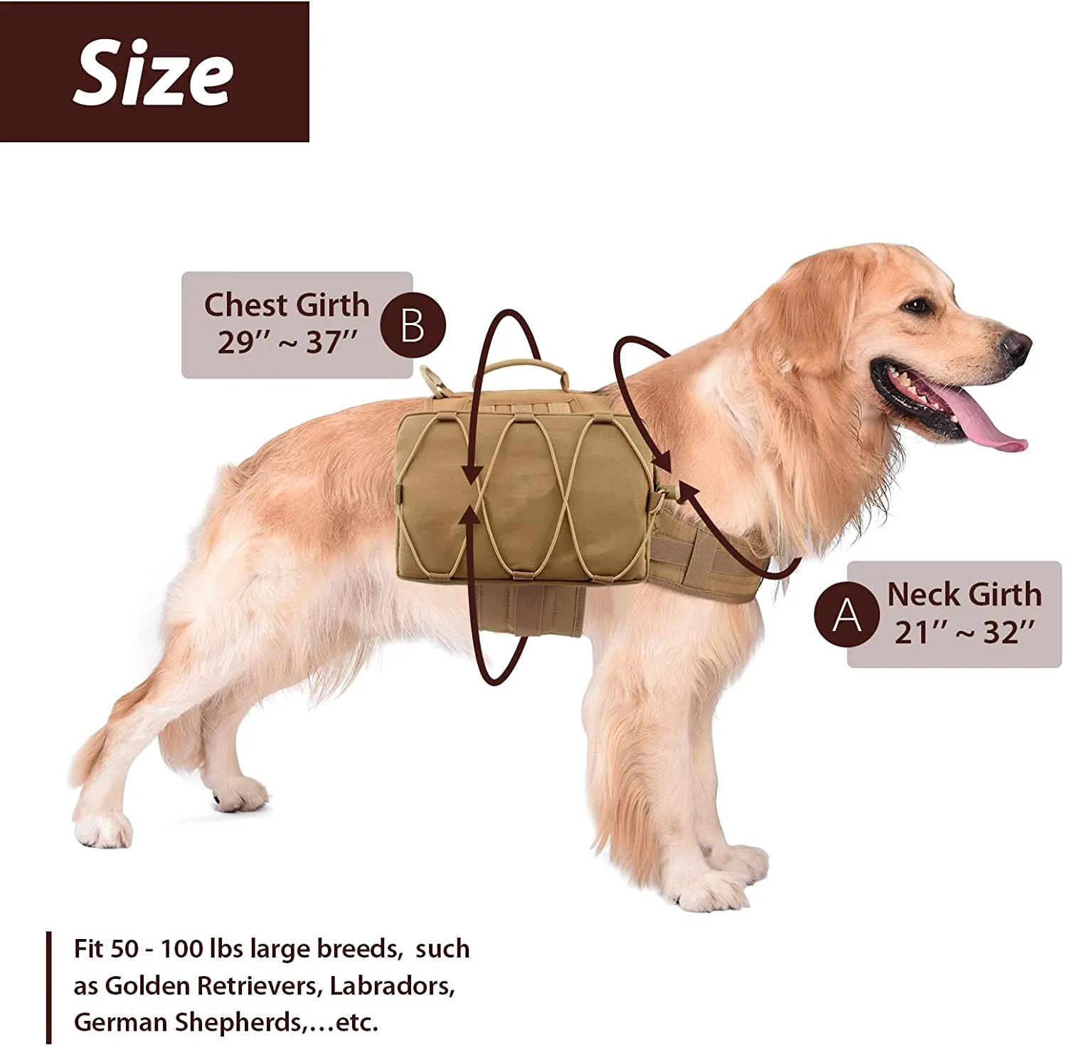 Saddle Bag Dog Backpack Useful Outdoor Hiking As Camping Gear