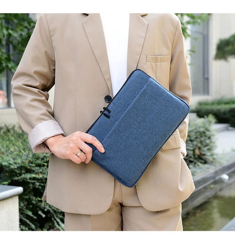 Promotional Simple Pure Color Velvet Lining Briefcase Business Tablet Notebook Computer Waterproof Laptop Bag Case Sleeve