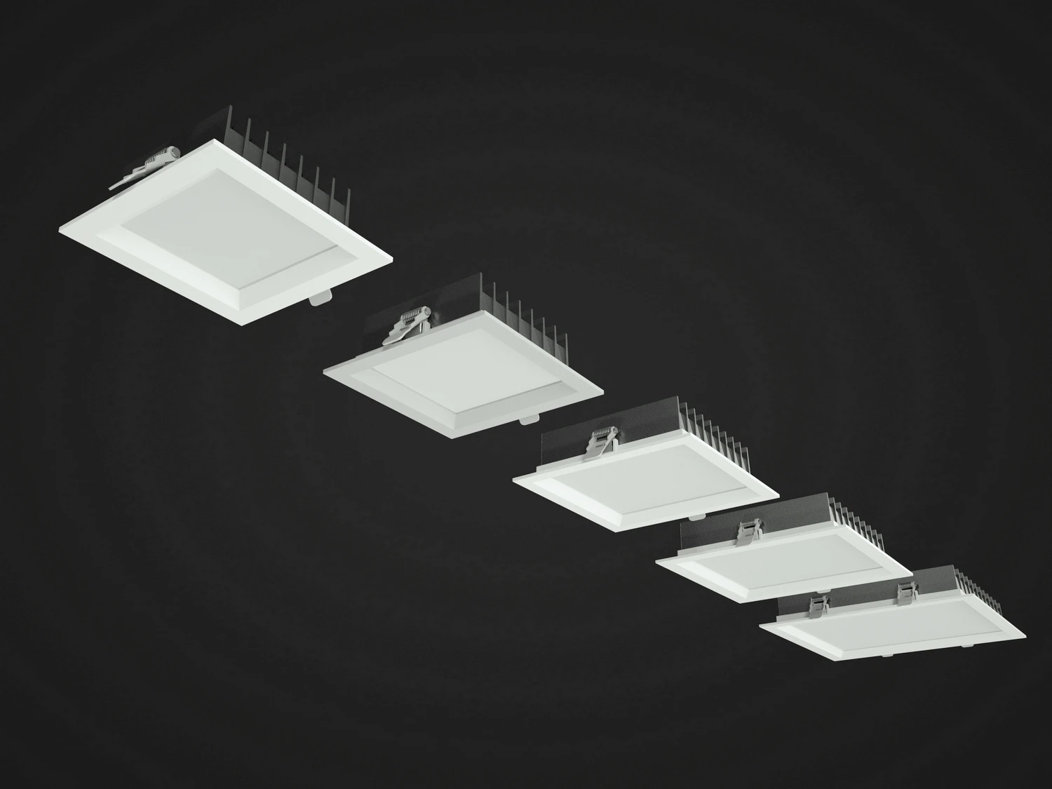 Anti-glare SMD LED Square Down Light Ceiling Downlight Chrome Reflector Fixture for Hotel