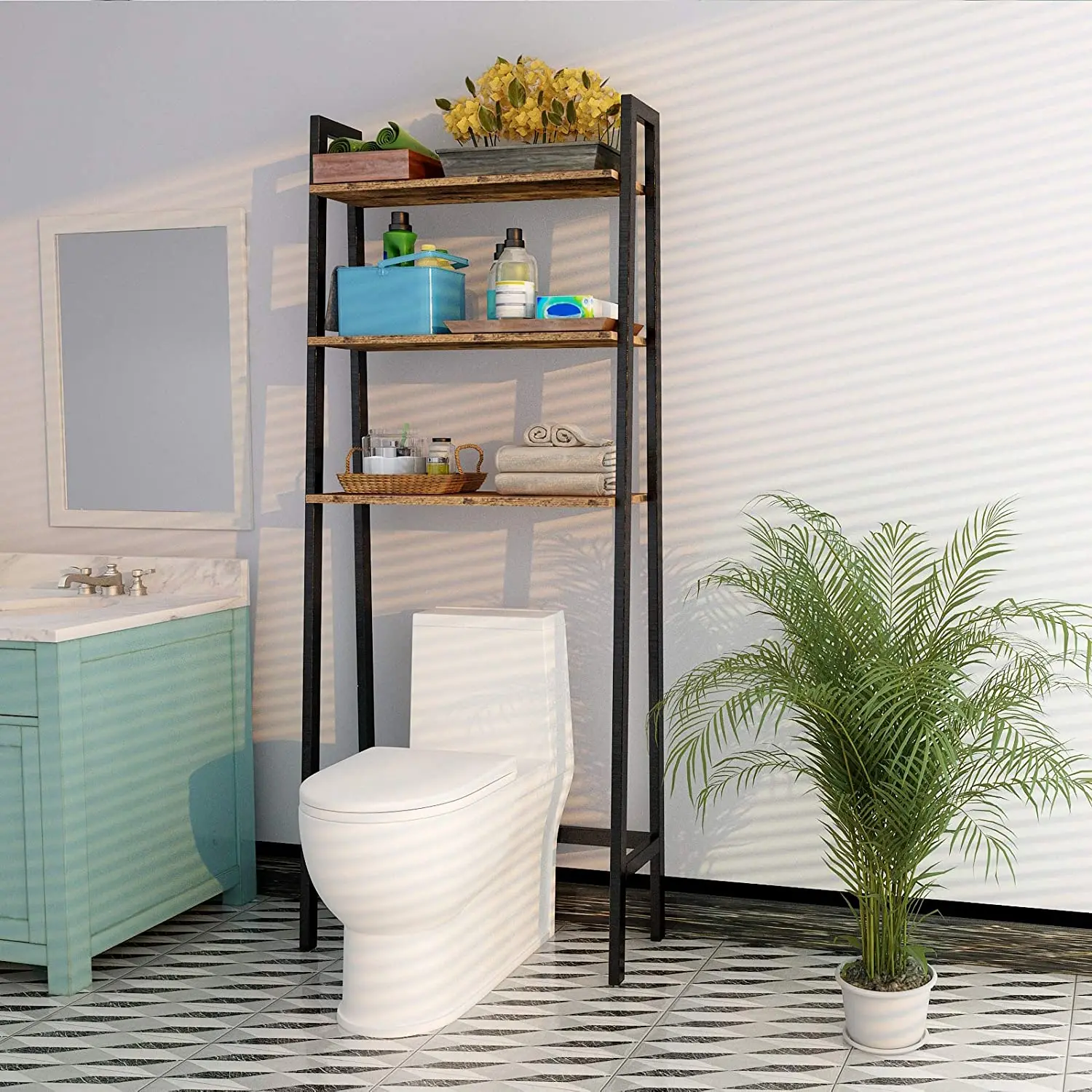 
Hot Selling Bathroom Space Saving 3 Layer Toilet Storage Rack Industrial Multifunctional Toilet Cabinet 