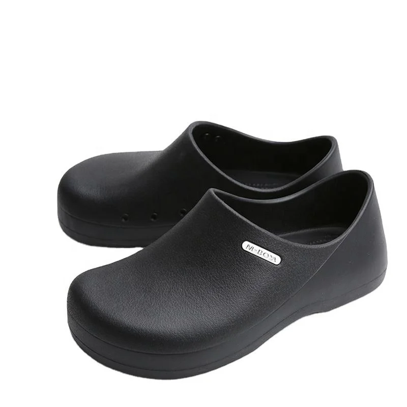 High Quality comfortable  Anti-slip Rubber Sheet Cook Chef Shoes In Stock Cleanroom Food Industry Eva Clogs