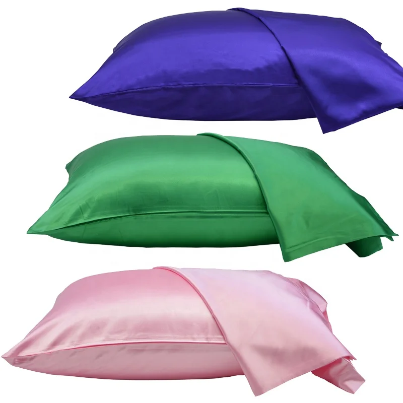 35 Colors Ready to Ship and Wholesale Pillowcases Cover Smooth and Soft Luxury Envelope Queen Size Silk Satin Pillow Cases