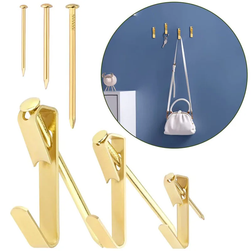 220pcs Metal Brass Plated Traceless Metal Picture Frame Hook German Mural Hook 30IB50IB100IB Picture Frame Hanging Kit
